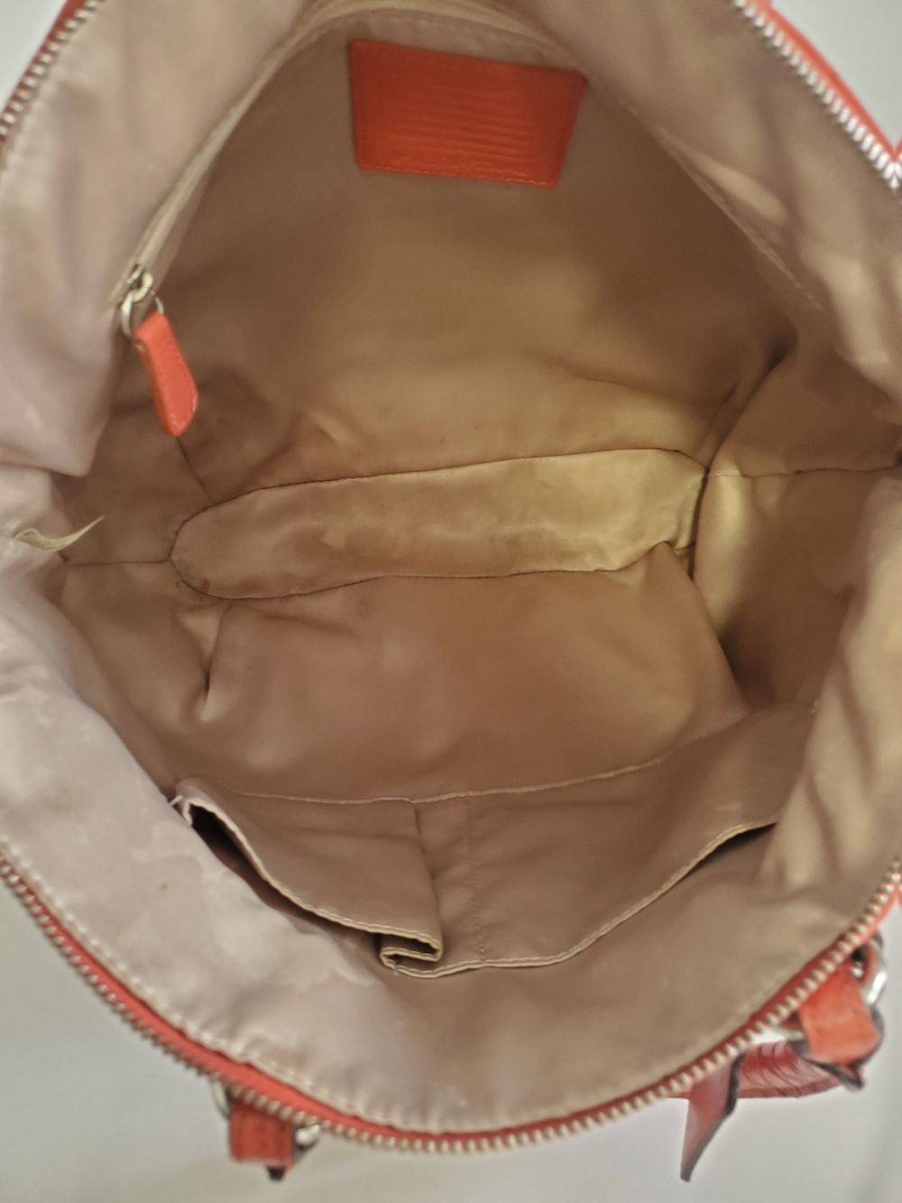Coach Coral-Red Croc-Embossed Leather Shoulder Bag Coach - Picture 6 of 8